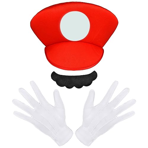 Ya en mundofriki.es: Aomig Disfraz Mario Classic y Luigi Bros - 3pcs Set de Accesorios con Guantes, Bigote y Gorra - Sombreros Rojo Disfraz Halloween Carnaval Navidad Cosplay de Hombre, Mujer, Adulto, Niños