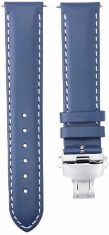 18-19-20-22-24mm Genuine Leather Band Smooth Clasp Compatible with Maurice Lacroix
