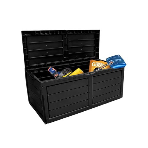 Image of Neo 320 Litre Plastic Waterproof Outdoor Garden Plastic Storage Box Furniture (Black)