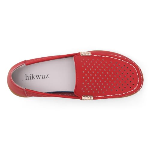 Image of Women's Comfortable & Lightweight Leather Loafers Slip-Ons Driving Walking Mocs Boat Shoes Cute Business Casual Dress Shoes Work Flats for Women