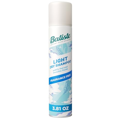Batiste Fragrance Free Light Dry Shampoo, Absorbs Oil & Grease, 3.81 oz
