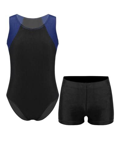 winying kinder Turnanzug Gymnastikanzug Jungen Ärmellos Trikot Leotard mit Shorts Training Gymnastikbody Tanzbekleidung Marineblau und Schwarz A 122-128 winying kinder Turnanzug Gymnastikanzug Jungen Ärmellos Trikot Leotard mit Shorts Training Gymnastikbody Tanzbekleidung Marineblau und Schwarz A 122-128