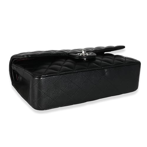 Pre-Loved Black Quilted Lambskin Medium Classic Double Flap Bag3