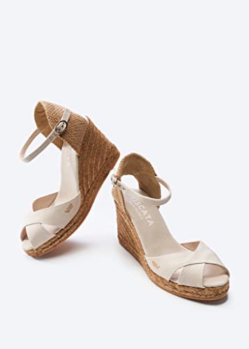 Image of VISCATA Aiguablava Canvas Wedges with Ankle Strap