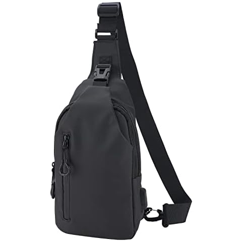 Aytop Sling Bag Men's Chest Bag Shoulder Bags, Waterproof Crossbody Bags Handbag with USB Charging Port, Mens Outdoor Waterproof Casual Bags Lightweight Chest Backpack Bag Rucksack for Men Women Cover