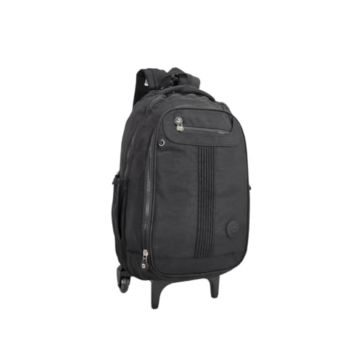 Mochila De Rodinha Juvenil Masculino Feminino Escolar (Preto)