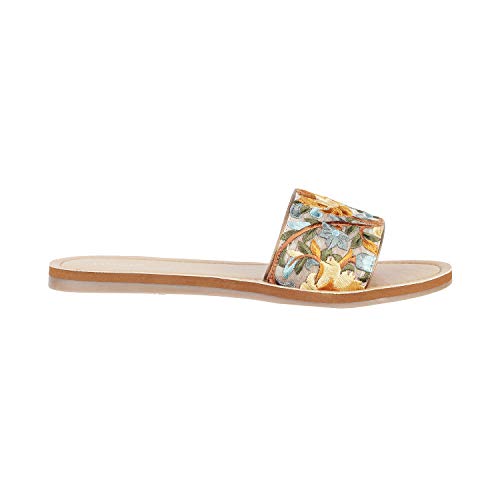 Image of Mochi Women's Floral Embroidery Ethnic Fashion Slides