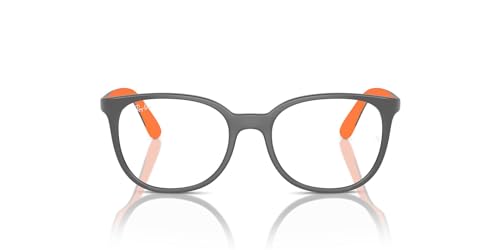 Ray-Ban RY1631 Unisex Kids Round Prescription Eyewear Frames, Dark Grey On Rubber Orange/Demo Lens, 45 mm - image 7