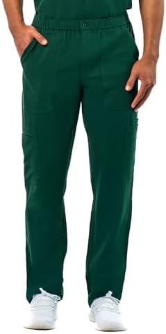 Peelz Kyle Cargo 9-Pocket Straight-Leg Scrub Pants for Men - Elastic Waistband, Soft Men's Scrubs, Comfort Fit