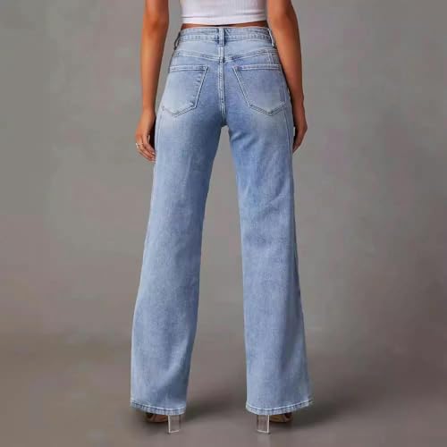 Women's Jeans Wide Leg Jeans for Women High Waist Straight Baggy Jeans Streetwear Casual Denim Pants4
