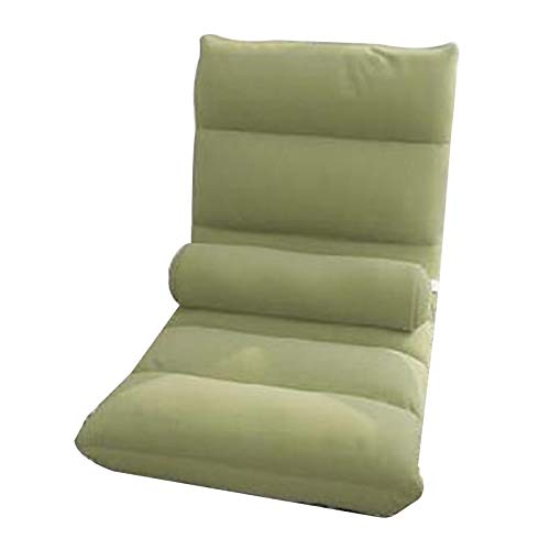Chaise de sol réglable 5 niveaux avec coussin lombaire vert pour salon