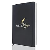 Well Noted Klassisches und elegantes Notizbuch – weiches Leinen-Tagebuch – handgefertigt aus holzfreiem 120 g/m² dickem Öko-Tintenpapier (schwarz)