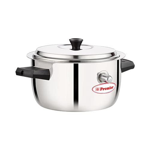 PremierStainless Steel Milk Boiler 1.5 Litre with Whistle Indication and Induction Base, Lightweight, Durable Handle Heat Resistant, Easy to Use Dishwasher Safe Versatile Milk Boiler