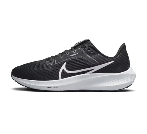 NIKE Air Zoom Pegasus 40 - Zapatillas de correr para mujer, Negro Blanco Hierro Gris, 37.5 EU