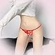XYTAHDM 3 Stück String Tanga Damen Sexy Höschen Ouvertslip Spitze Unterwäsche Dessous mit Offener Schritt Slip Panty Hipster Soft Blumen Loch Unterhosen