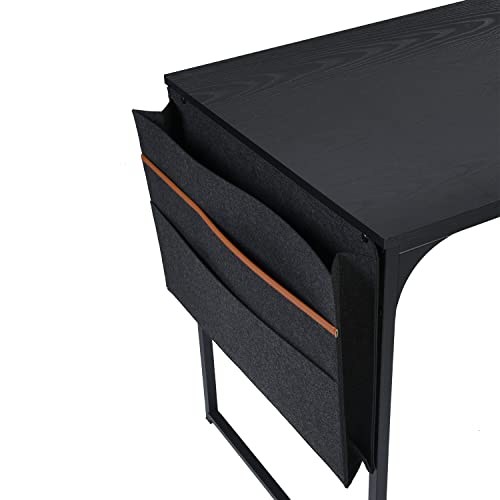 Homy Casa Inc 40 Inch Study Storage Bag Space Saving For Home Office, Modern Simple Style Pc Metal Frame Computer Desk, Writing Table, Black, Brown #TOP6