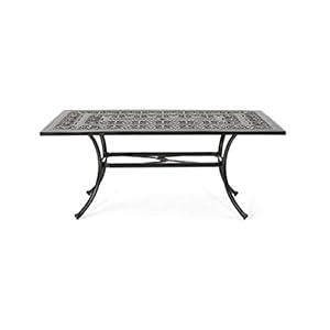 Christopher Knight Home Jamie Outdoor Rectangular Cast Aluminum Dining Table, Shiny Copper Christopher Knight Home Jamie Outdoor Rectangular Cast Aluminum Dining Table Shiny Copper