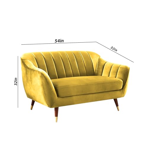 Image of Casaliving Anyse 2 Seater Sofa Set for Living Room (Yellow Fabric) Premium Fabric Sofa Set for Living Room | Hall