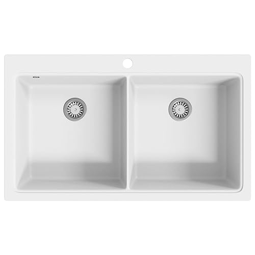vidaXL 141677 Doppelbecken Granitspüle Einbauspüle