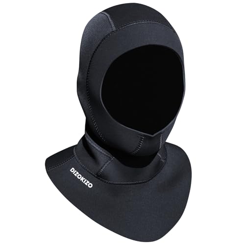 Dizokizo Diving Scuba Hood 3mm Thermal Neoprene Wetsuit Hood for Men Women Wetsuit Hat Cap for Kayaking Snorkeling Sailing Water Sports with Flow Vent (M)