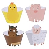 Zerodeko 24 Piezas De Borde Para Tarta Moldes Comestibles Decorativos Para Tartas Decoraciones Para Tartas De Unicornio Bonitos Soportes De Papel Para Tartas Decoraciones De Conejito