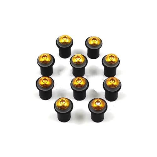 オートバイフェアリングイネジ Compatible With For ZZR 400 600 For Ninja 250 300 For For ER6N オートバイ ウインドスクリーン ファスナー ナット ネジ モト フェアリング ボルトに対応(Yell