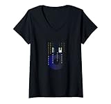 Femme Câble Ethernet fibre optique Telecom Code couleur T-Shirt avec Col en V