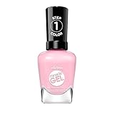 Sally Hansen Miracle Gel Supercharged Pinks Nail Polish | Salon Quality Gel-Like Formula, Two-Step System, No UV Light Needed, Long Lasting | 344 Blush Crush | Soft Pink Crème Nail Color