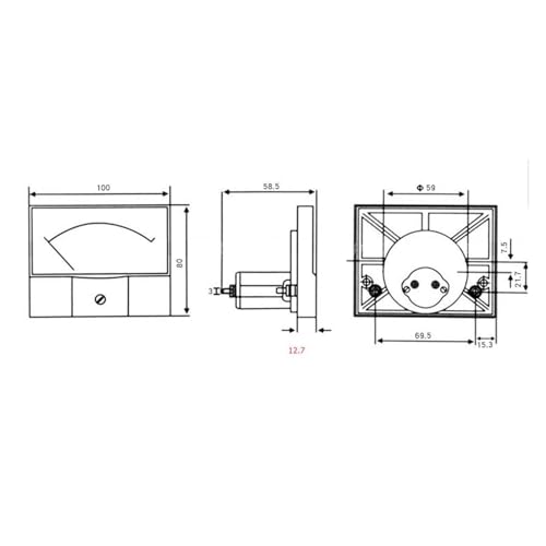Voltmètre 44C2 100 x 80 mm de 0 à 50KV pour panneau électrique analogique - 3