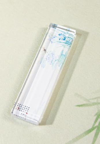 DancJulie文鎮 クリスタルガラス文鎮 書道用紙を押さえるのに最適 アヤメと桃の花、柿の絵柄 おしゃれ かわいい ぶんちん 文房具 ペーパーウェイト 机 装飾 デスクトップ 装飾 贈り物 (7)