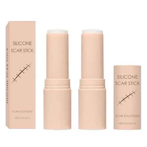 Silicone Scar Stick Silicone Stick for Face and Body Help to Improve the Appearance of Scars For Use After Surgery Acne Burns Cuts Lightweight Easy to Use (2 Pack)