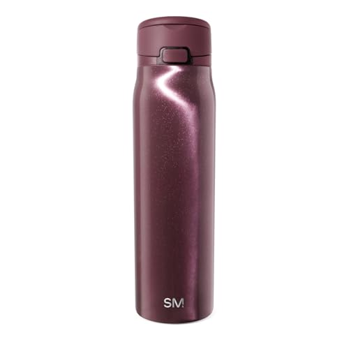 Image of Simple Modern Water Bottle with Straw & Handle | 30oz | Cateye | Mesa Loop Insulated Water Bottle for School, Sports, Travel | Leak Proof, Stainless Steel | Plum Cateye