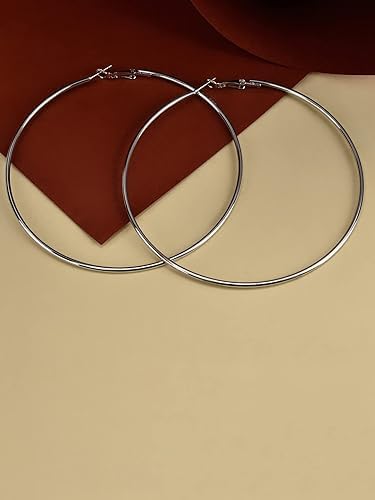 Image of I Jewels Stylish Classic Round Hoop Earring Lightweight Everyday Wear Earrings for Women