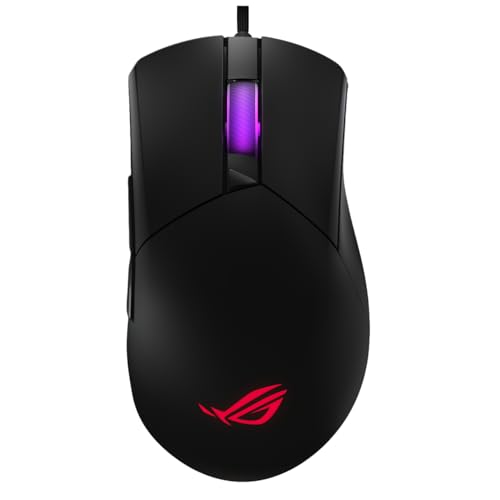 ASUS ROG Gladius III Core Wired Gaming Mouse – Right-Handed Ergonomic, 72g, 12K DPI, ROG Paracord, Push-Fit Switch Sockets/Hot-Swappable Switches, Gear Link Web-Based Configuration, PC/Mac Support