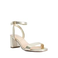 Dune London Ladies Medina Block Heel Ankle Strap Sandals Size UK 5 Heeled Sandals Gold