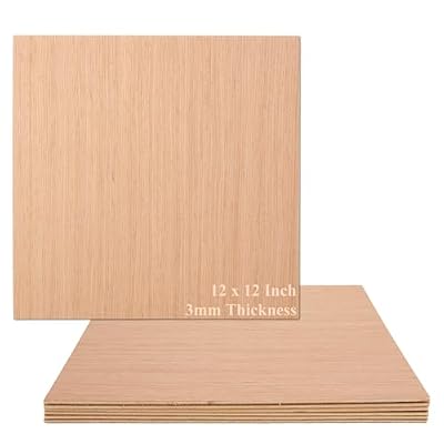 CertBuy 6 Pack Bubinga Unfinished Wood for Crafts 12 Inch, 3mm Thickness Plywood, Plywood for Laser Cutting and Engraving, Unfinished Wood for Craft, Cutting, Painting, Fretwork