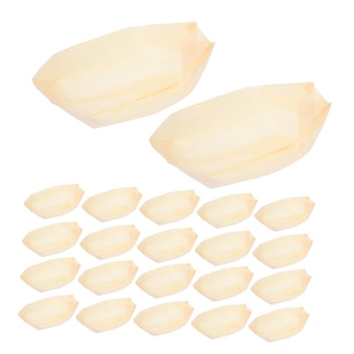 TOYANDONA 50 Piezas Lonchera con forma de de sushi servicio Bandeja de sushi de bandeja para servir sushi platos para servir sushi de sushi de madera Beige