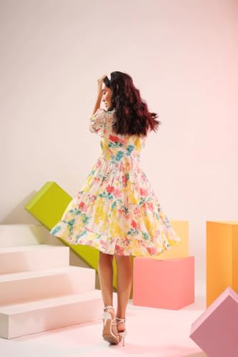 Leriya Fashion Summer Dress for Women | Short One Piece A-Line Midi Dress | Lightweight Vacation Wear & Daily Casual Outfit