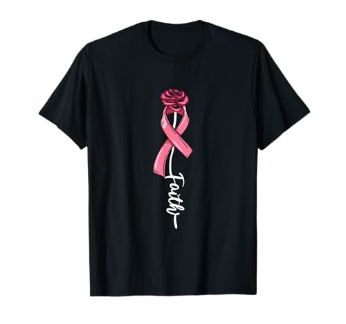 Conciencia sobre el cáncer de mama Cinta rosa Superviviente Guerrero Fe Camiseta