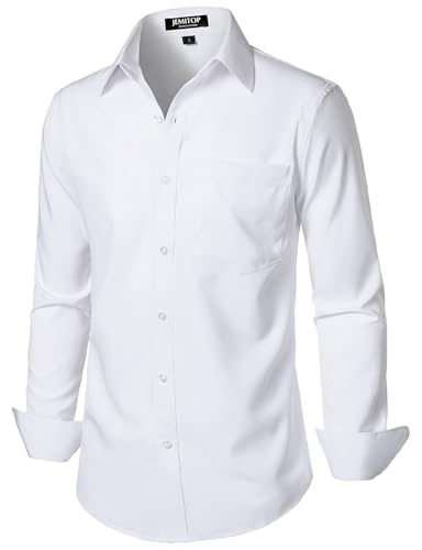 Men's Stretch Regular Fit Long Sleeve Dress Shirts Lightweight Business Casual Button Down Shirts with Pocket2