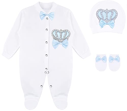 Image of Lilax Baby Boy Newborn Crown Jewels Layette 3 Piece Gift Set
