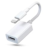Apple Lightning to USB Camera Adapter,USB 3.0 OTG Cable Adapter for iPhone for iPad,Portable USB Adapter Compatible iOS13,Support Card Reader,USB Flash Drive,Keyboard,Mouse,No Application-Plug & Play