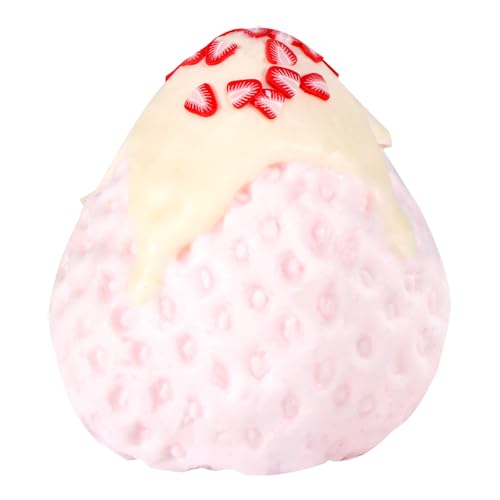 Big Strawberry Squeeze Toy, Soft Silicone Anxiety Relief Toy Slow Rebound Sensory Squeeze Toys for Kids & Adults