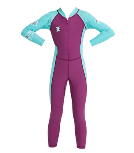Wetsuit Kids Full Suits 2.5mm Neoprene Wet Suit UV Protection Keep Warm Long Sleeve Wetsuits for Swimming Diving Scuba Thermal Swimsuit Shorts Set Summer Clothes Drawstring Set (Violet,X-Large)