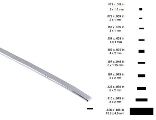 925 Sterling Silver Rectangle Flat Wire Dead Soft Made in USA by CRAFT WIRE (3 x 1MM, 1 Foot)