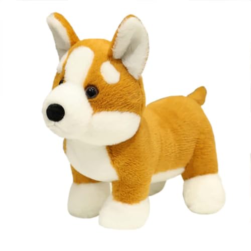 EPRHAY 25cm Niedlicher Corgi Plüschtier Kuschelig Weiches Spielzeug Welpen Stofftier Fülltier Spielzeug Kissen Aufmerksames Geschenk Dekorative Plüschpuppe