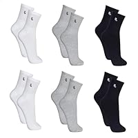 Lupo Kit 6 Pares de Meia Lupo Cano Médio Forro Atoalhado Punho Canelado Algodão Sport Original, 2 Branca - 2 Cinza - 2 Preta, 37-40