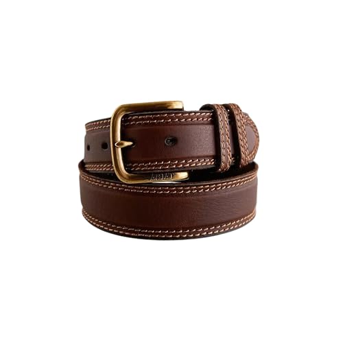 ARIAT Men's Classic Double Keeper Leather Belt with Brass Buckle