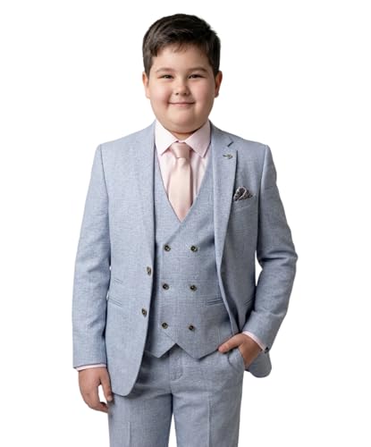 Tenue de mariage garçon en costume Prince de Galles 3 pièces aspect tweed chic