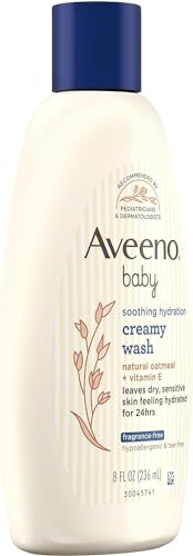 Aveeno Baby Soothing Hydration Creamy Body Wash with Natural Oatmeal, Baby Bath Wash for Dry & Sensitive Skin, Hypoallergenic, Fragrance-, Paraben- & Tear-Free Formula, 8 fl. oz (Pack of 2) - Image 4